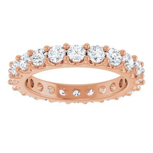 14K Rose 2 CTW Natural Diamond Eternity Band Size 7