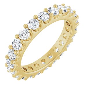 14K Yellow 2 CTW Natural Diamond Eternity Band Size 7