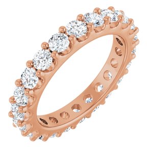 14K Rose 2 CTW Natural Diamond Eternity Band Size 7