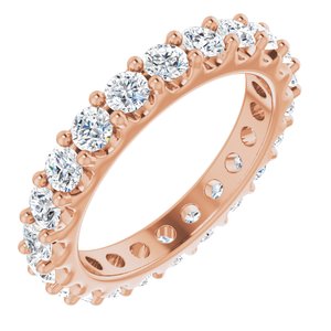 14K Rose 2 CTW Natural Diamond Eternity Band Size 7.5