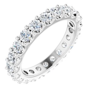 14K White 2 CTW Natural Diamond Eternity Band Size 7.5