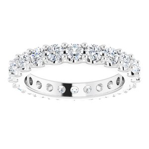 14K White 2 CTW Natural Diamond Eternity Band Size 7.5