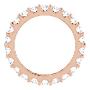14K Rose 2 CTW Natural Diamond Eternity Band Size 7.5