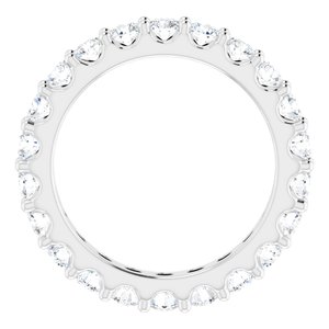 14K White 2 CTW Natural Diamond Eternity Band Size 7.5