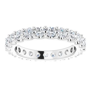 Platinum 2 CTW Natural Diamond Eternity Band Size 8