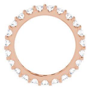 14K Rose 2 CTW Natural Diamond Eternity Band Size 8