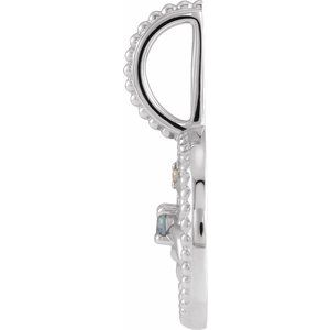 Platinum Natural Aquamarine & .0025 CTW Natural Diamond Cancer Charm/Pendant – image 3