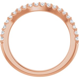 14K Rose 1/4 CTW Natural Diamond Matching Band