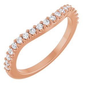 14K Rose 1/4 CTW Natural Diamond Matching Band