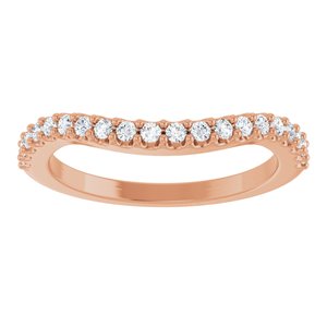 14K Rose 1/4 CTW Natural Diamond Matching Band