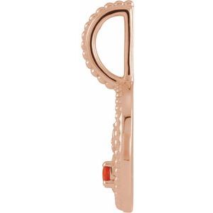14K Rose Gold Natural Mexican Fire Opal & .0025 CTW Natural Diamond Taurus Charm/Pendant – image 3
