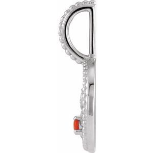 Platinum Natural Mexican Fire Opal & .0025 CTW Natural Diamond Taurus Charm/Pendant – image 3
