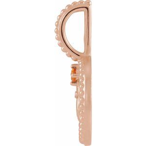 14K Rose Gold Natural Citrine & .005 CTW Natural Diamond Leo Charm/Pendant – image 3