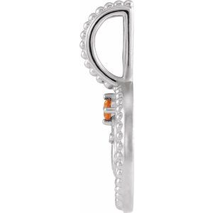 Sterling Silver Natural Citrine & .005 CTW Natural Diamond Leo Charm/Pendant – image 3