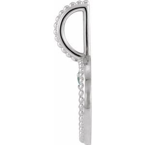 14K White Natural Blue Zircon & .0025 CTW Natural Diamond Scorpio Charm/Pendant