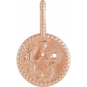 14K Rose Gold 2 mm Round Virgo Accented Zodiac Charm/Pendant Mounting