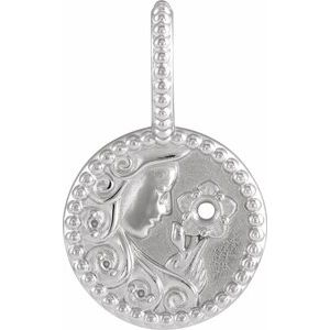 Platinum 2 mm Round Virgo Accented Zodiac Charm/Pendant Mounting