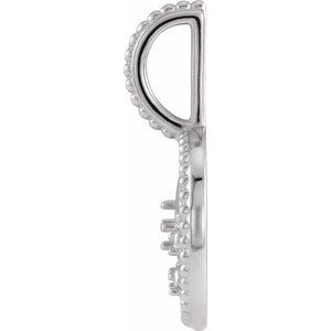 Sterling Silver 2 mm Round Aquarius Accented Zodiac Charm/Pendant Mounting – image 3