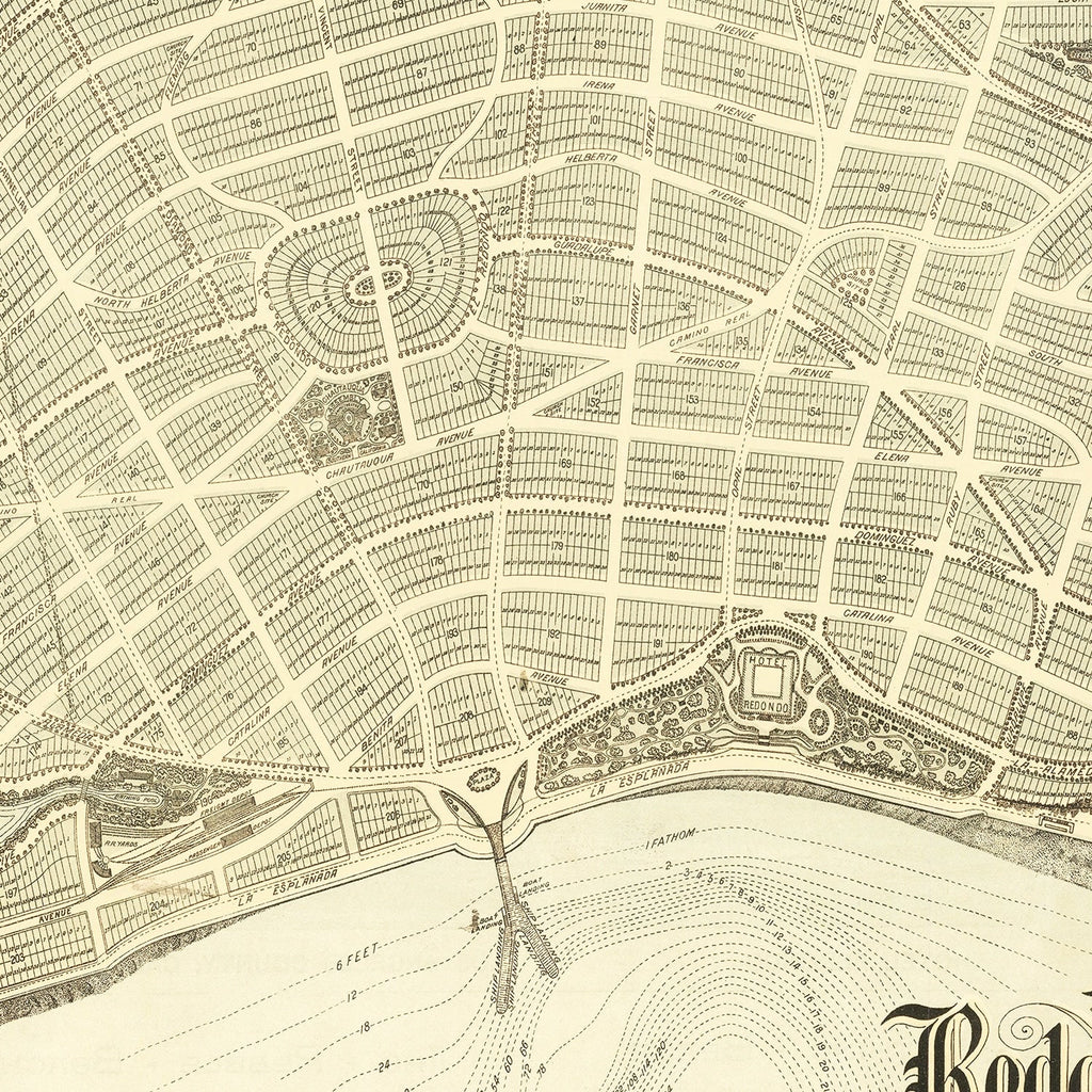 Vintage Map of Redondo Beach, California 1888