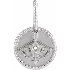 Platinum 2 mm Round Sagittarius Accented Zodiac Charm/Pendant Mounting