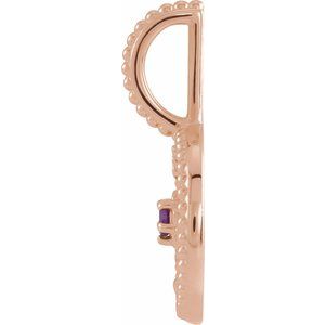 14K Rose Gold Natural Amethyst & .005 CTW Natural Diamond Sagittarius Charm/Pendant