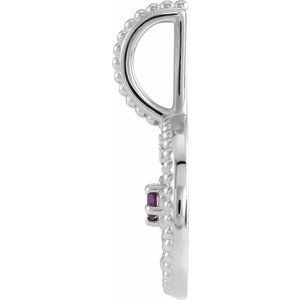 Sterling Silver Natural Amethyst & .005 CTW Natural Diamond Sagittarius Charm/Pendant – image 3