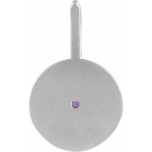 14K White Gold Natural Amethyst & .005 CTW Natural Diamond Sagittarius Charm/Pendant – image 4