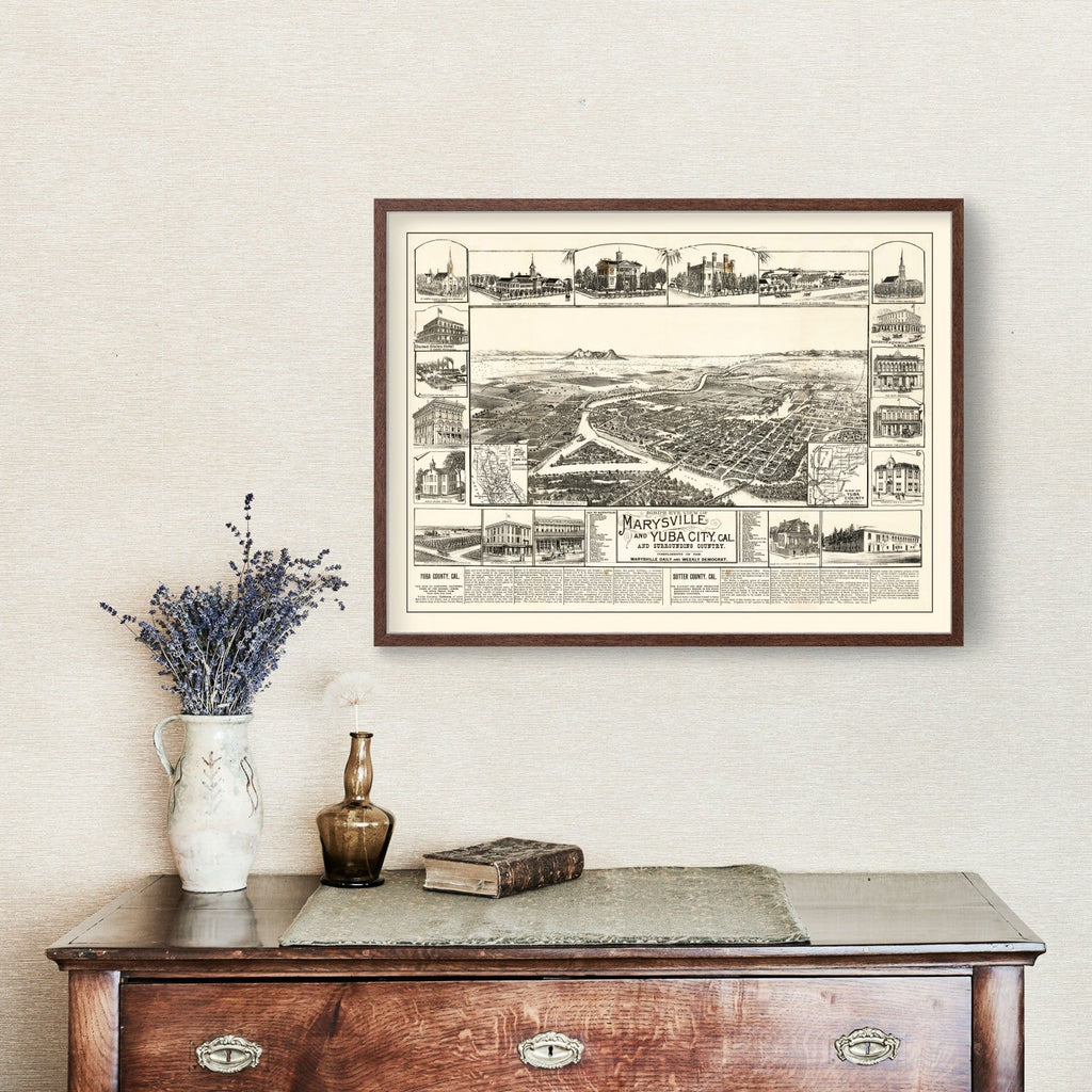 Vintage Map of Yuba, California 1888