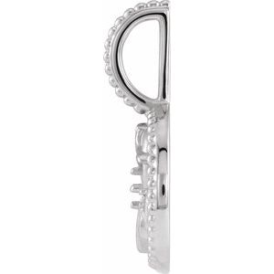 Sterling Silver 2 mm Round Pisces Accented Zodiac Charm/Pendant Mounting – image 3