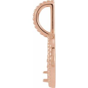 14K Rose Gold 2 mm Round Libra Accented Zodiac Charm/Pendant Mounting – image 3