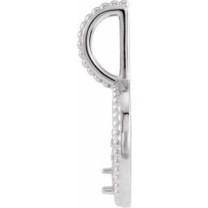 Platinum 2 mm Round Libra Accented Zodiac Charm/Pendant Mounting – image 3