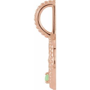 14K Rose Gold Natural Green Chrysoprase & .005 CTW Natural Diamond Libra Charm/Pendant – image 3