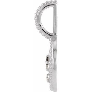 14K White Gold Natural Black Spinel & .075 CTW Natural Diamond Aquarius Charm/Pendant – image 3