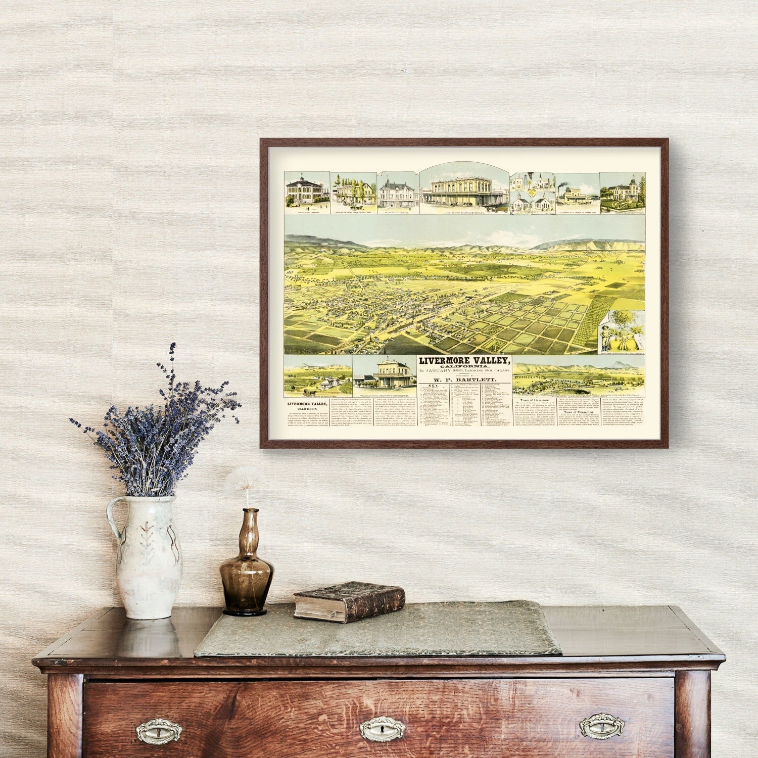 Vintage Map of Livermore, California 1889