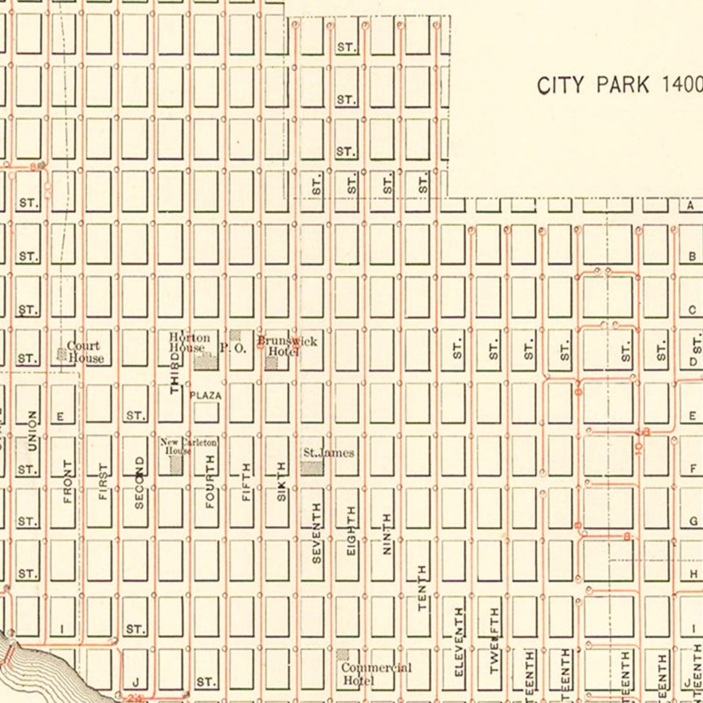 Vintage Map of San Diego, California 1891