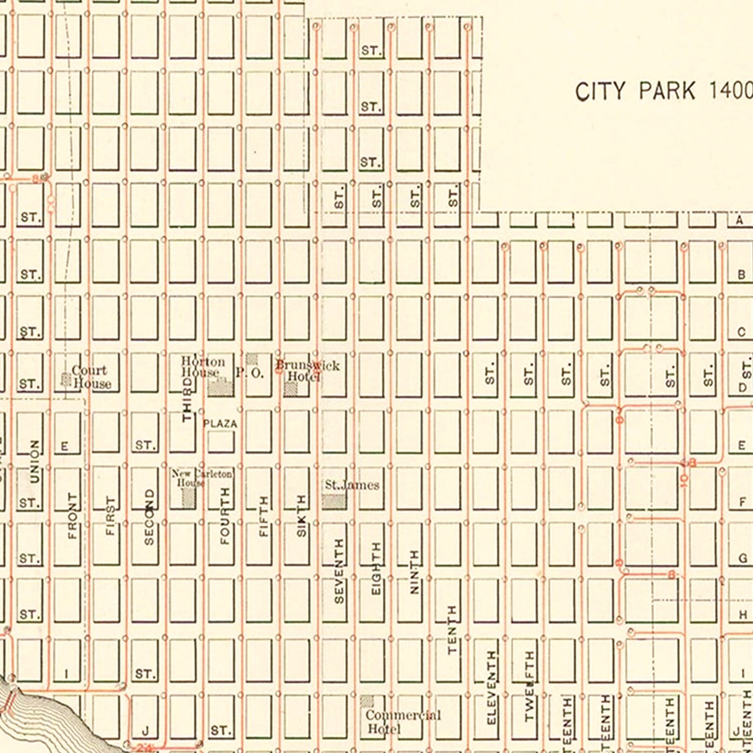 Vintage Map of San Diego, California 1891