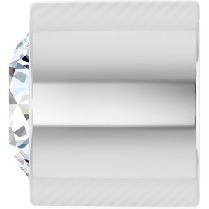 14K White Gold 1.5 mm .015 CT Natural Diamond Tube Bezel Setting With Bearing