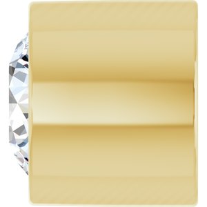 14K Yellow Gold 1.5 mm .015 CT Natural Diamond Tube Bezel Setting With Bearing