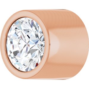 14K Rose Gold 1.5 mm .015 CT Natural Diamond Tube Bezel Setting With Bearing