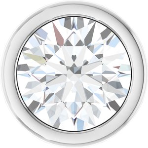 14K White Gold 1.5 mm .015 CT Natural Diamond Tube Bezel Setting With Bearing