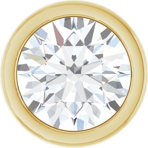 14K Yellow Gold 1.5 mm .015 CT Natural Diamond Tube Bezel Setting With Bearing