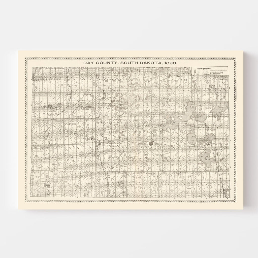 Vintage Map of Day County, South Dakota 1898