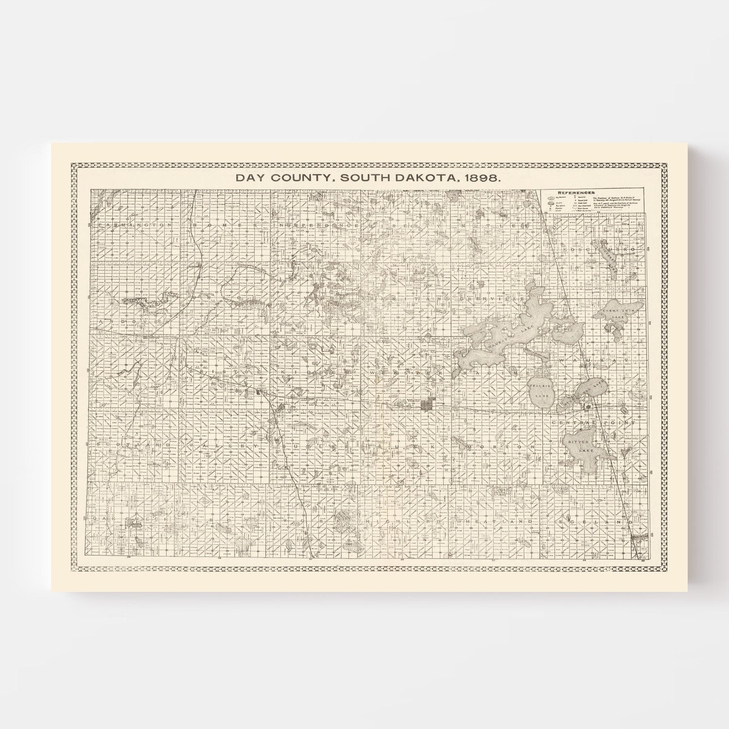 Vintage Map of Day County, South Dakota 1898
