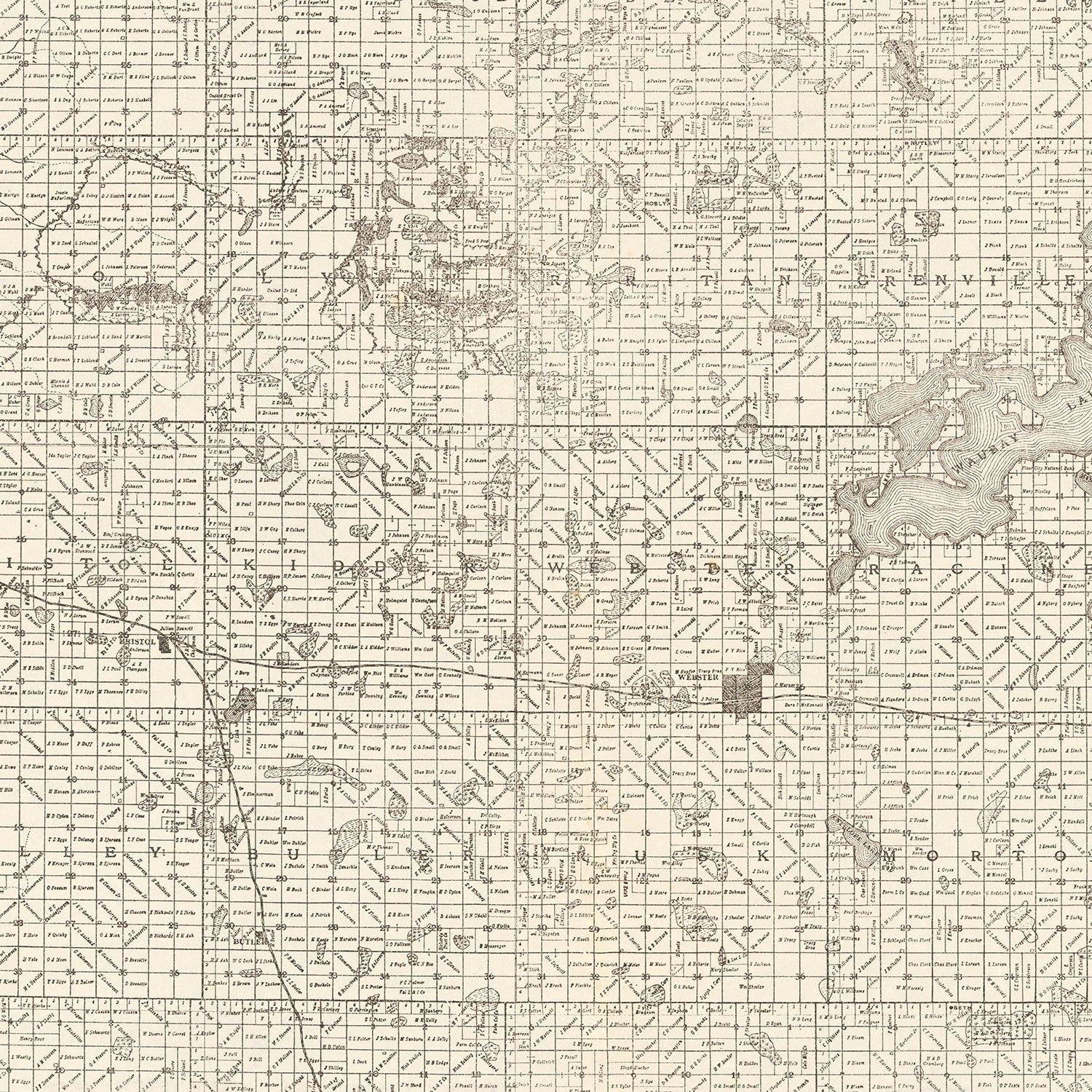Vintage Map of Day County, South Dakota 1898