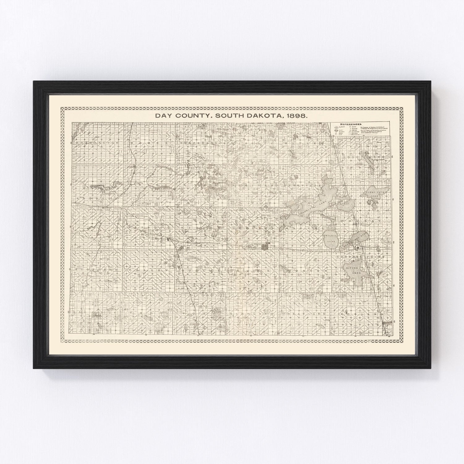 Vintage Map of Day County, South Dakota 1898