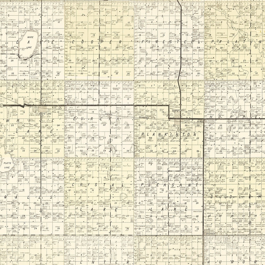 Vintage Map of Aurora County, South Dakota 1930
