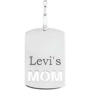 Sterling Silver Engravable Mom Charm/Pendant