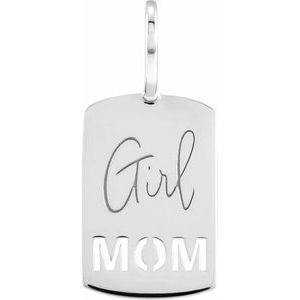 14K White Gold Girl Mom Charm/Pendant