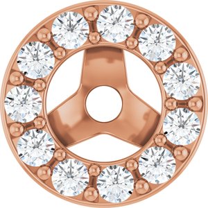 14K Rose Gold 1.2 mm Round 3 mm ID Halo-Style Earring Jacket Mounting