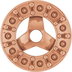 14K Rose Gold 1.2 mm Round 3 mm ID Halo-Style Earring Jacket Mounting – image 2